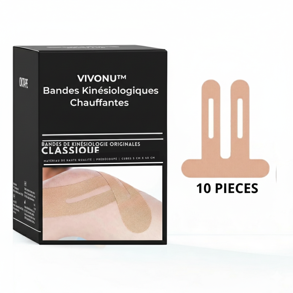 Bandes Kinésiologiques Chauffantes pour Genou – Stabilité & Soulagement