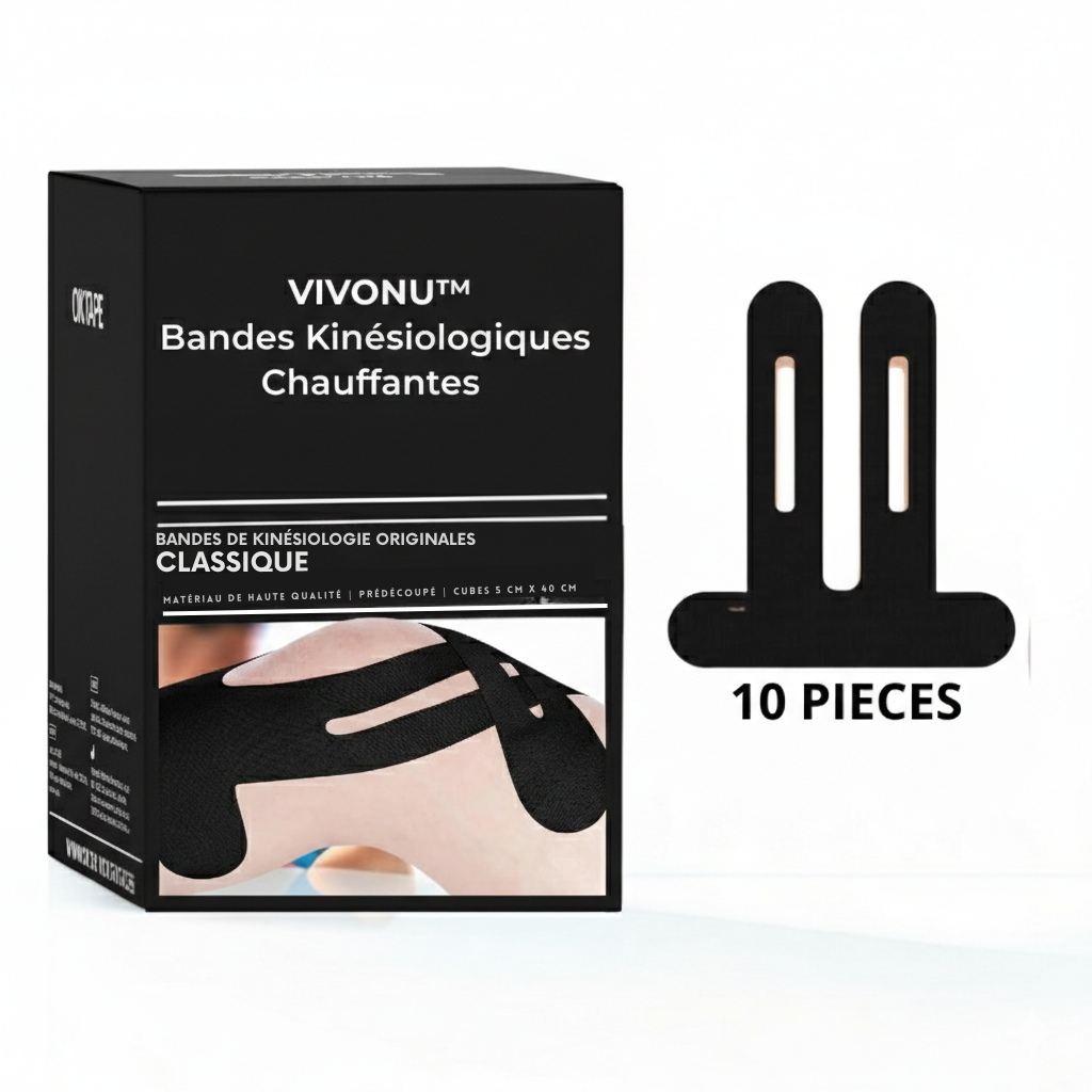 Bandes Kinésiologiques Chauffantes pour Genou – Stabilité & Soulagement