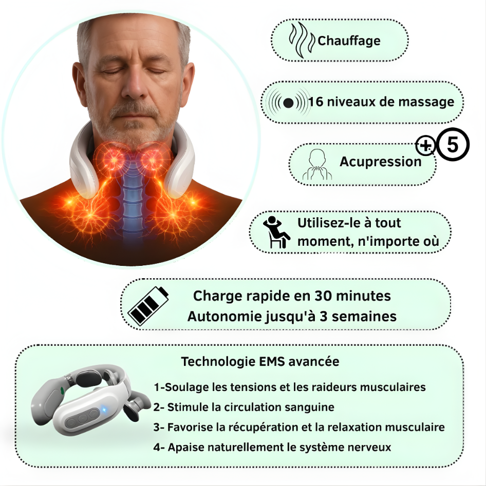 NeckRelief Pro™ – Relaxation & Thérapie Cervicale Chauffante