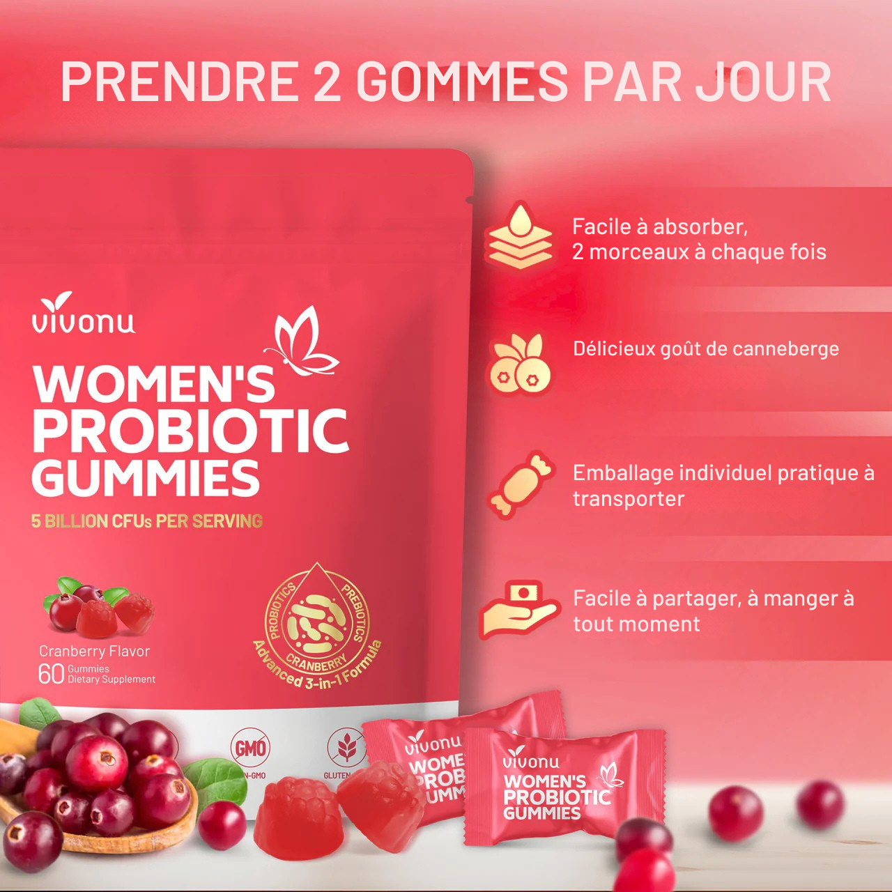 Gummies probiotiques vaginaux