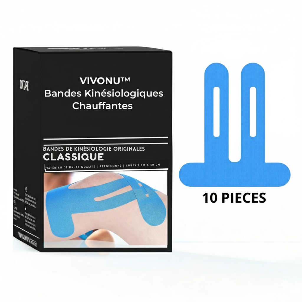 Bandes Kinésiologiques Chauffantes pour Genou – Stabilité & Soulagement