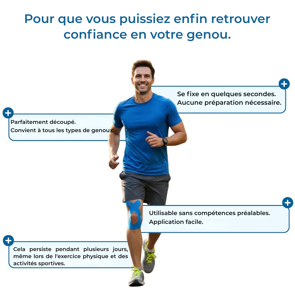 Bandes Kinésiologiques Chauffantes pour Genou – Stabilité & Soulagement