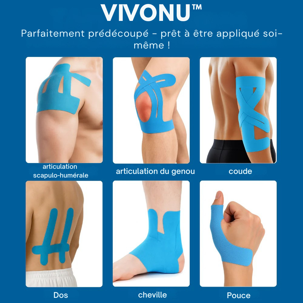 Bandes Kinésiologiques Chauffantes pour Genou – Stabilité & Soulagement