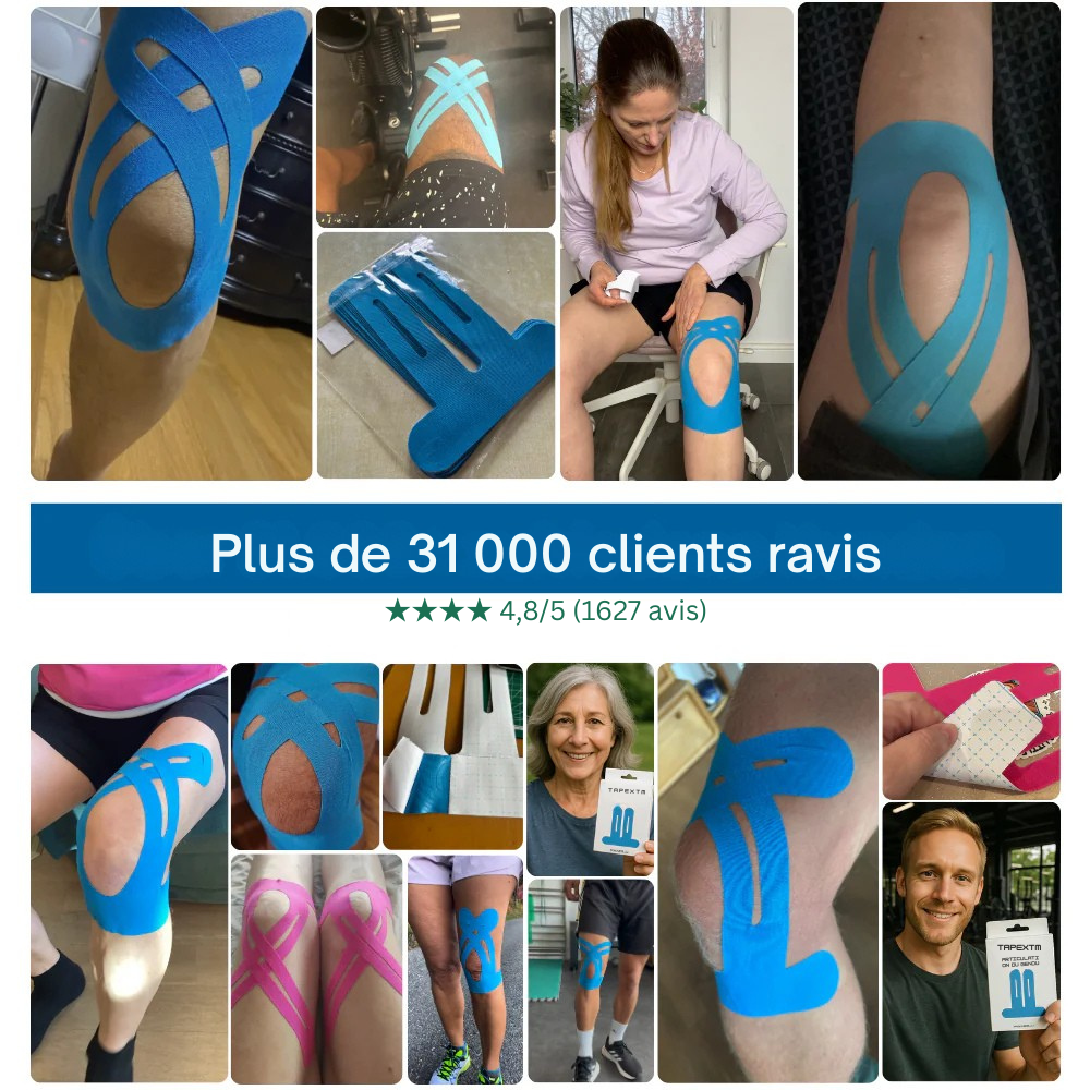 Bandes Kinésiologiques Chauffantes pour Genou – Stabilité & Soulagement