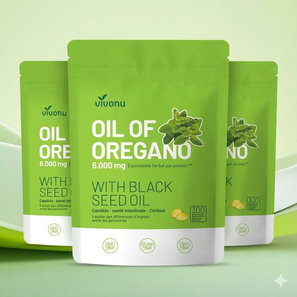 Huile d’Origan Naturelle – 300 Capsules | Soutien Bien-Être Digestif & Vitalité