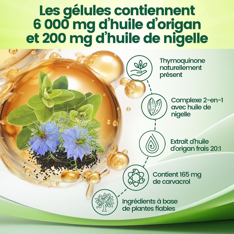 Huile d’Origan Naturelle – 300 Capsules | Soutien Bien-Être Digestif & Vitalité